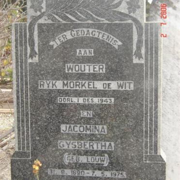 WIT Wouter Ryk Morkel, de -1943 &amp; Jacomina Gysbertha LOUW 1890-1975