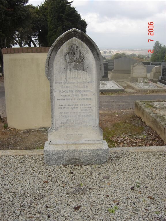 WIEHAHN Carel Willem Adolph ??-?? &amp; Johanna COETZEE ??-??