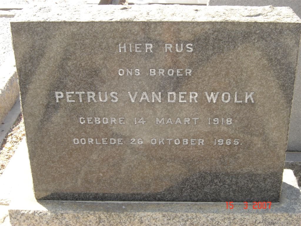 WOLK Petrus, van der 1918-1965