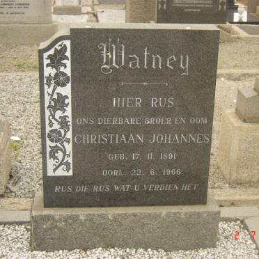 WATNEY Christiaan Johannes 1891-1966