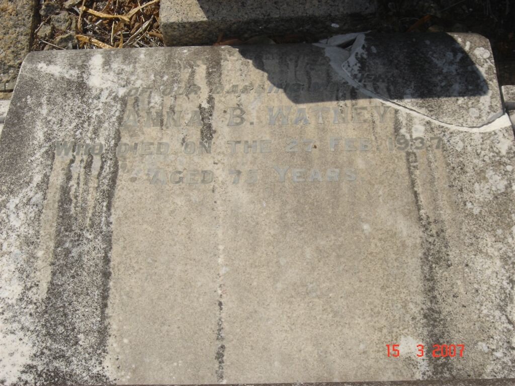 WATNEY Anna B. -1937