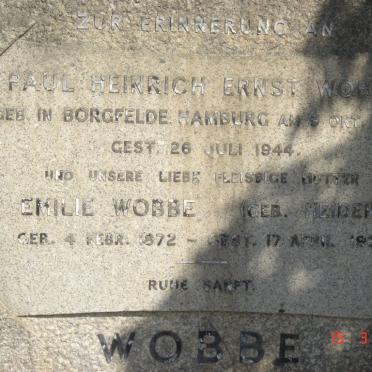 WOBBE Paul Heinrich Ernst 1868-1944 &amp; Emilie HEIDEN 1872-1931