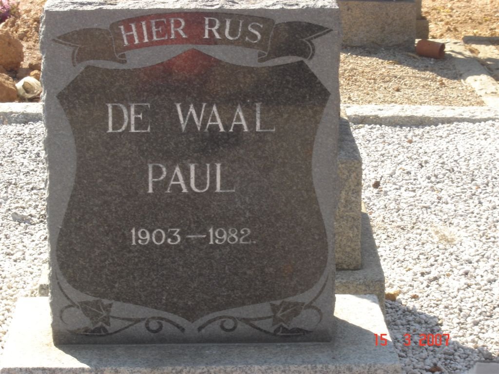 WAAL Paul, de 1903-1982