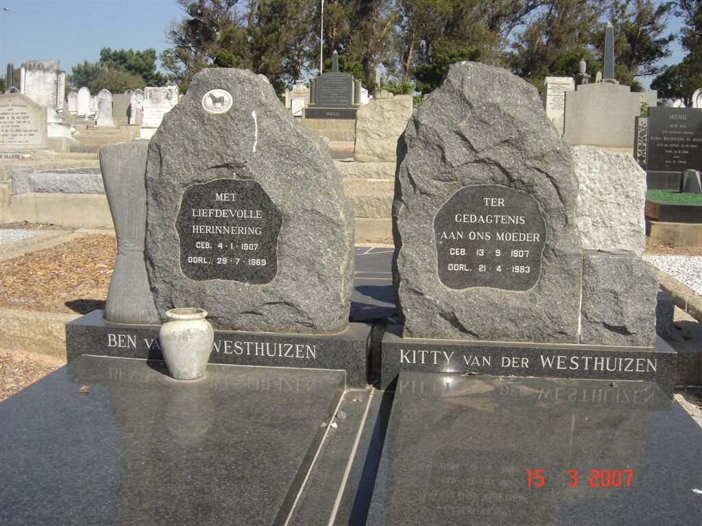 WESTHUIZEN Ben, van der 1907-1969 &amp; Kitty 1907-1883