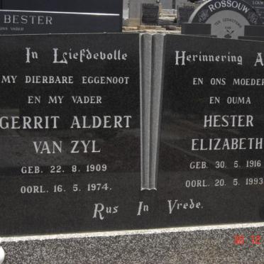 ZYL Gerrit Aldert, van 1909-1974 &amp; Hester Elizabeth 1916-1993