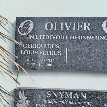 OLIVIER Gerhardus Louis Petrus 1936-2005
