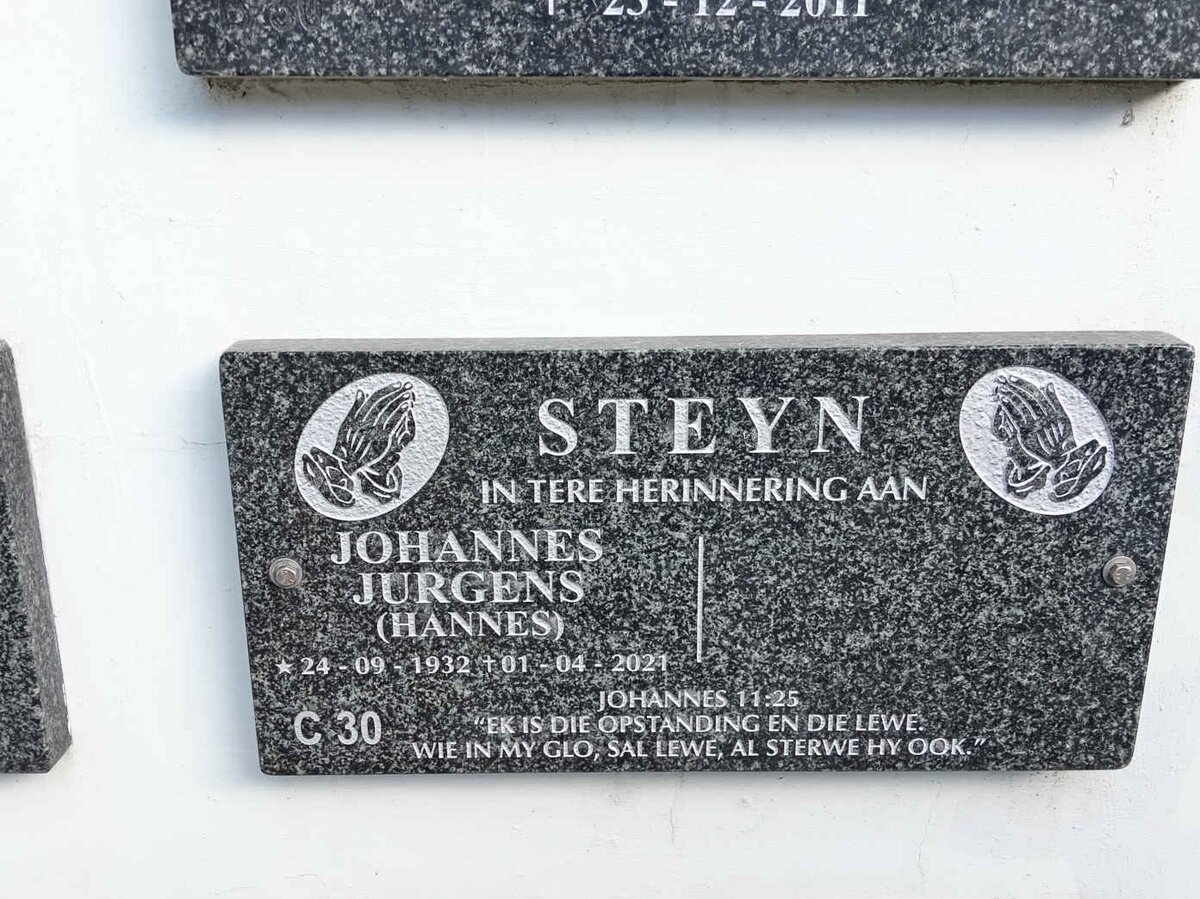 STEYN Johannes Jurgens 1932-2021