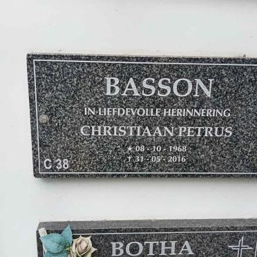 BASSON Christiaan Petrus 1968-2016