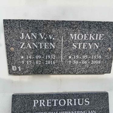 ZANTEN Jan V., van 1932-2016 :: STEYN Moekie 1938-2008
