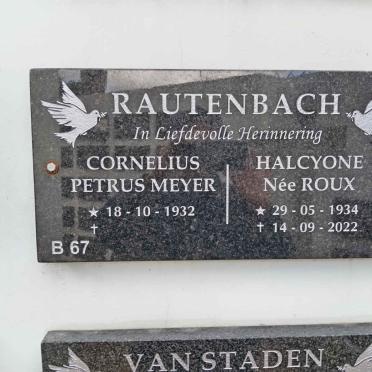 RAUTENBACH Cornelius Petrus Meyer 1932- &amp; Halcyone ROUX 1934-2022