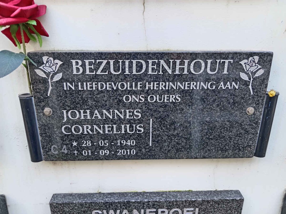 BEZUIDENHOUT Johannes Cornelius 1940-2010
