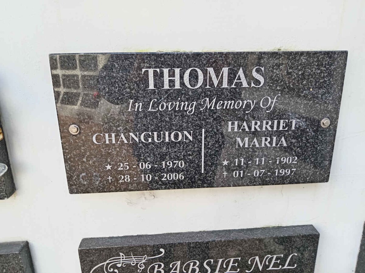 THOMAS Changuion 1970-2006 :: THOMAS Harriet Maria 1902-1997
