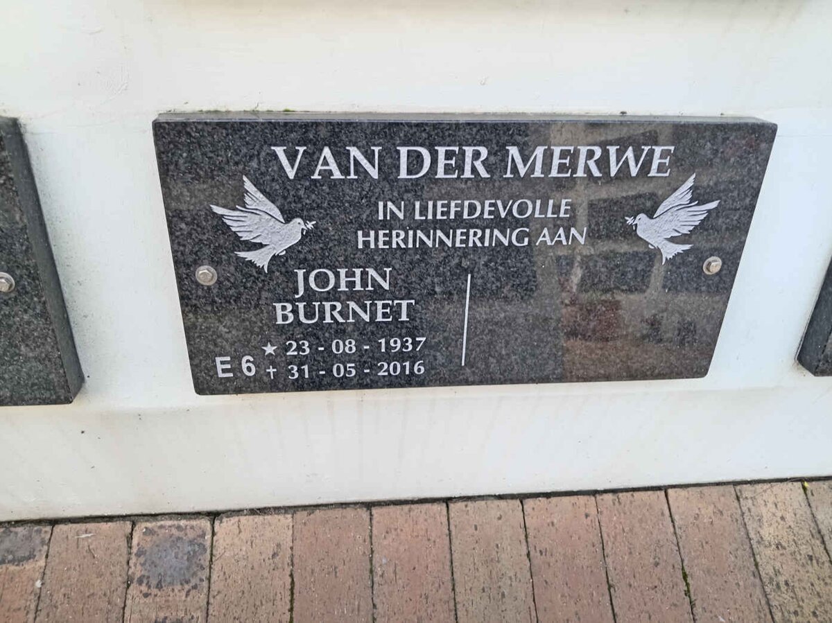 MERWE John Burnet, van der 1937-2016