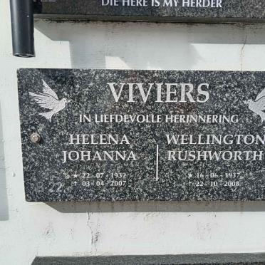 VIVIERS Wellington Rushworth 1937-2008 &amp; Helena Johanna 1932-2007