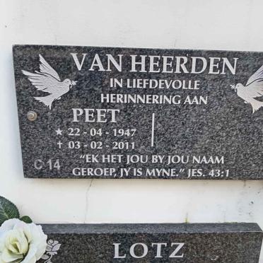 HEERDEN Peet, van 1947-2011