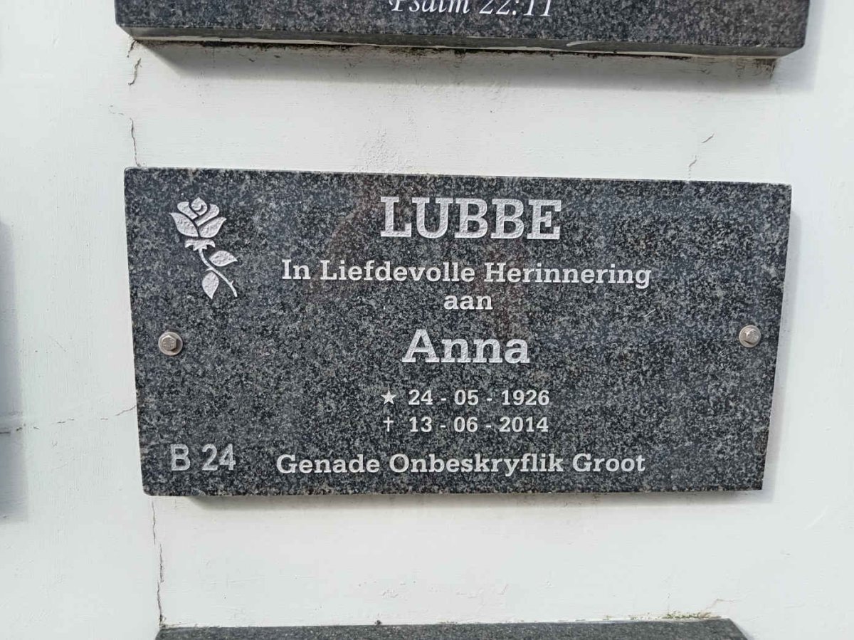 LUBBE Anna 1926-2014
