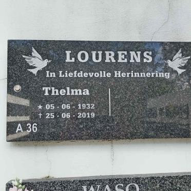 LOURENS Thelma 1932-2019