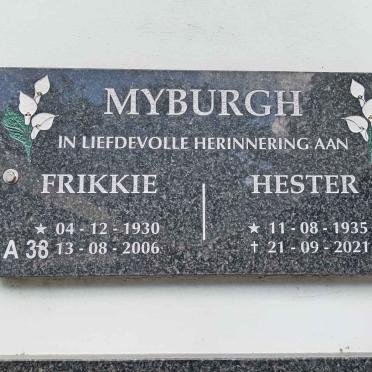 MYBURGH Frikkie 1930-2006 &amp; Hester 1935-2021