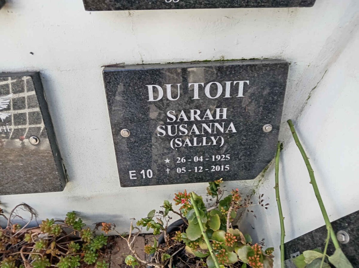 TOIT Sarah Susanna, du 1925-2015
