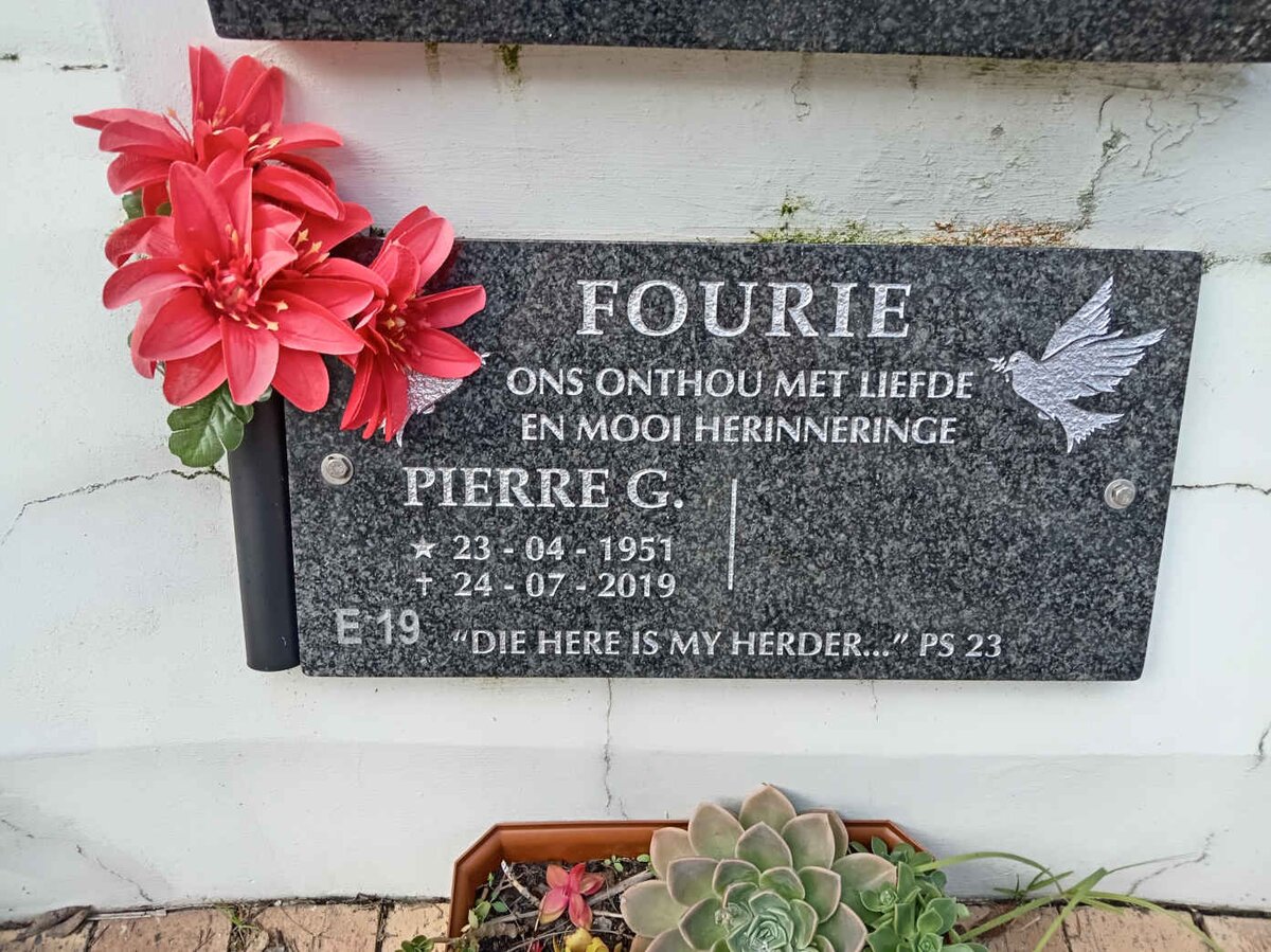 FOURIE Pierre G. 1951-2019