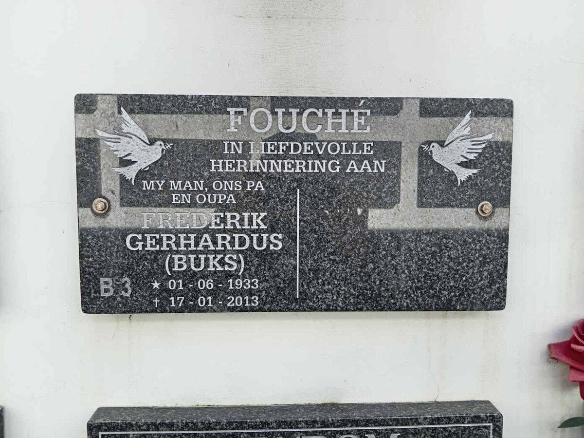 FOUCHE Frederik Gerhardus 1933-2013
