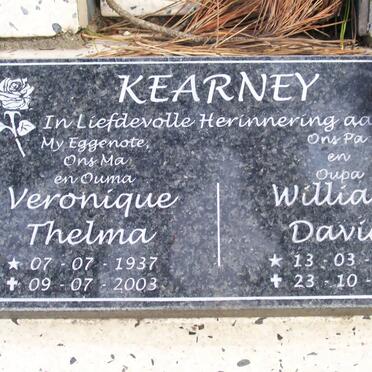 KEARNEY William david 1934-2003 &amp; Vernonique Thelma 1937-2003