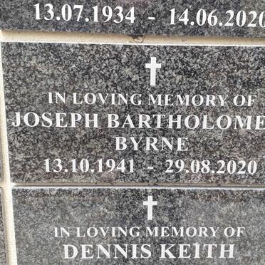 BYRNE Joseph Bartholomew 1941-2020