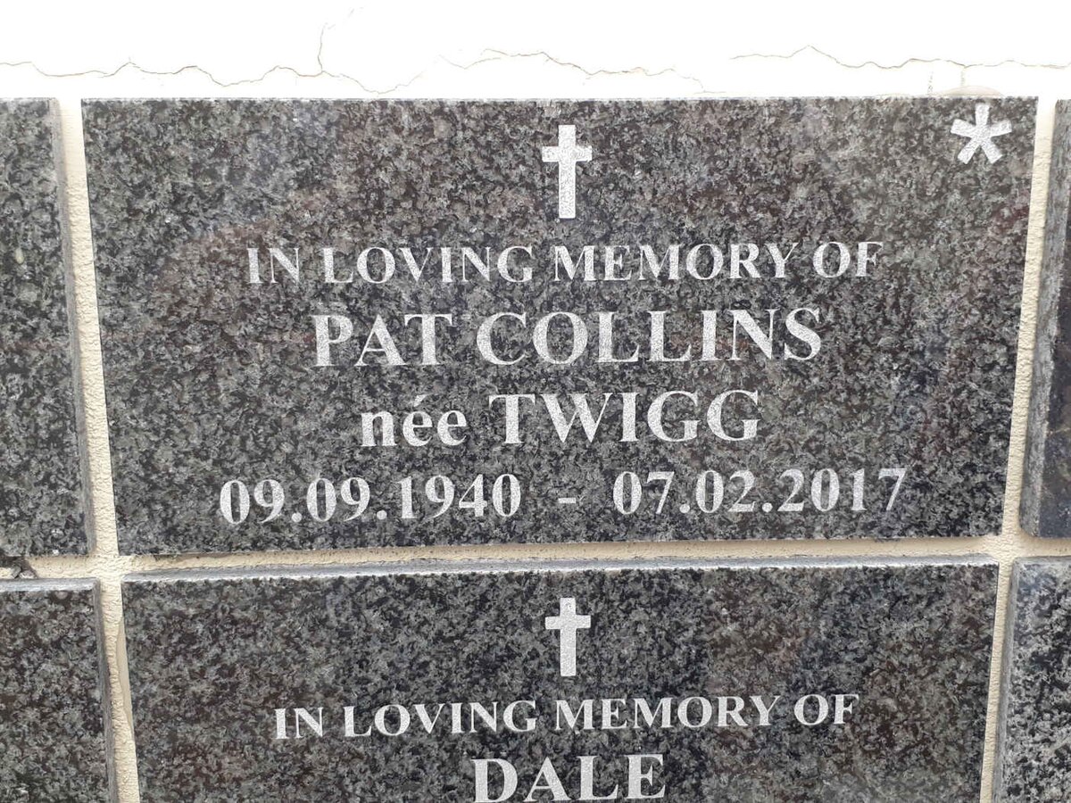 COLLINS Pat nee TWIGG 1940-2017