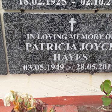 HAYES Patricia Joyce 1949-2019