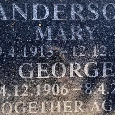 ANDERSON George 1906-2002 &amp; Mary 1913-1970