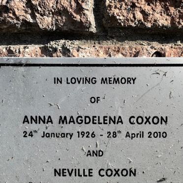 COXON Neville 1927-2011 &amp; Anna Magdalena 1926-2010