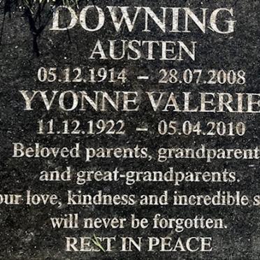 DOWNING Austin 1914-2008 &amp; Yvonne Valerie 1922-2010