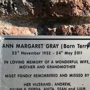 GRAY Ann Margaret nee TERRY 1932-2011