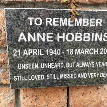 HOBBINS Anne 1940-2021