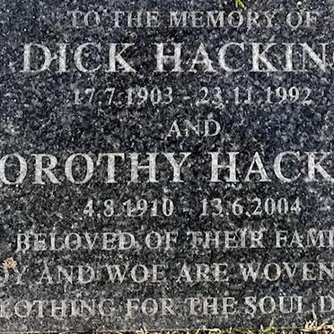 HACKING Dick 1903-1992 &amp; Dorothy 1910-2004