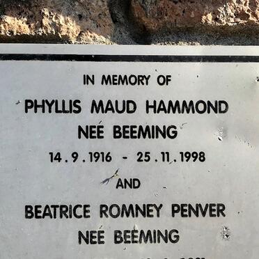 HAMMOND Phyllis Maud nee BEEMING 1916-1998 :: PENVER Beatrice Romney nee BEEMING 1912-2001