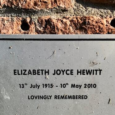 HEWITT Elizabeth Joyce 1915-2010