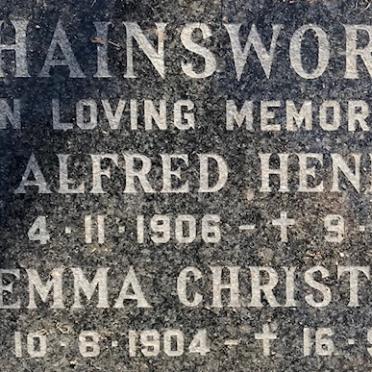 HAINSWORTH Alfred Henry 1906-1955 &amp; Emma Christina 1904-2003