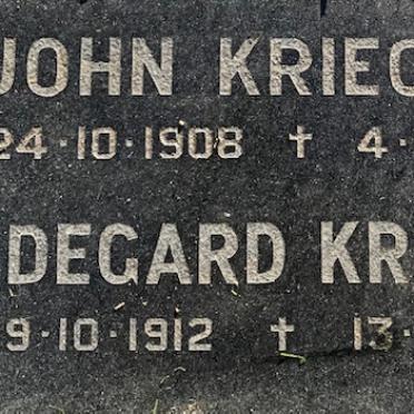 KRIEGLER John 1908-1986 &amp; Hildegard 1912-1975