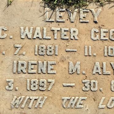LEVEY C. Walter George 1881-1969 &amp; Irene M. Alys 1897-1979
