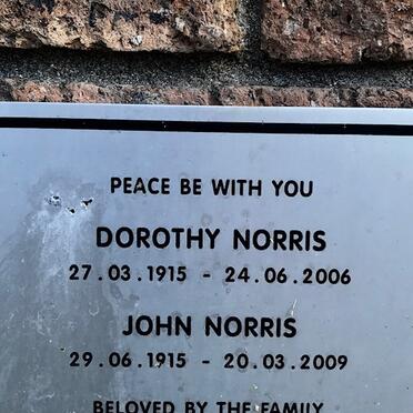 NORRIS John 1915-2009 &amp; Dorothy 1915-2006