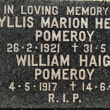 POMEROY William Haig 1917-2003 &amp; Phyllis Marion Hellier 1921-1998