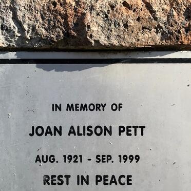 PETT Joan Alison 1921-1999