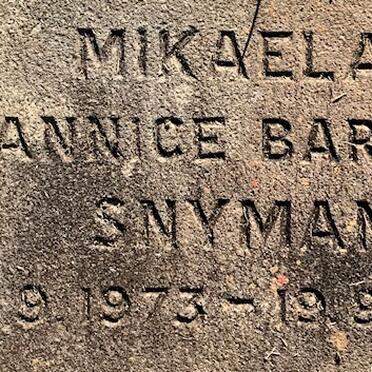 SNYMAN Mikaela Lannice Barling 1973-1973