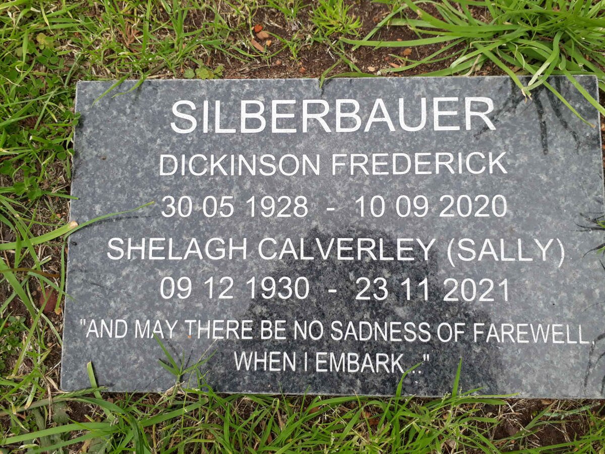 SILBERBAUER Dickinson Frederick 1928-2020 &amp; Shelagh Calverley 1930-2021