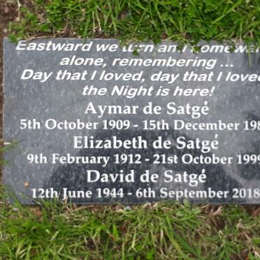 SATGE Aymar, de 1909-1985 &amp; Elizabeth 1912-1999 :: SATGE David, de 1944-2018