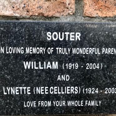 SOUTER William 1919-2004 &amp; Lynette CELLIERS 1924-2003