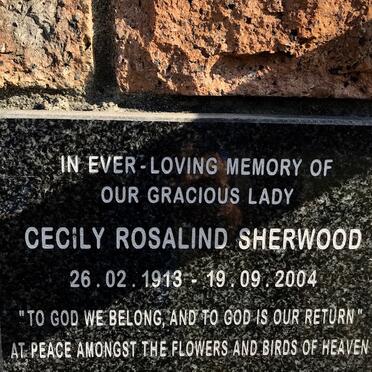 SHERWOOD Cecily Rosalind 1913-2004