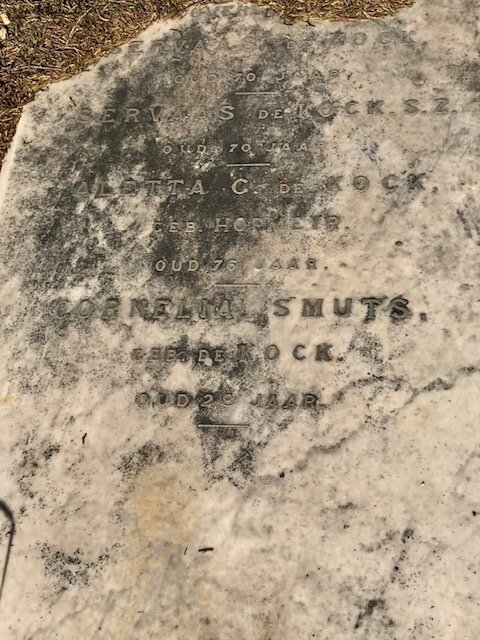 KOCK Servaas, de :: DE KOCK Servaas :: DE KOCK  Aletta C. nee HOFMEYR :: SMUTS Cornelia nee DE KOCK
