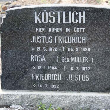 KÖSTLICH Justus Friedrich 1972-1959 :: KÖSTLICH Rosa nee MÜLLER 1904-1977 :: KÖSTLICH Friedrich Justus 1932-